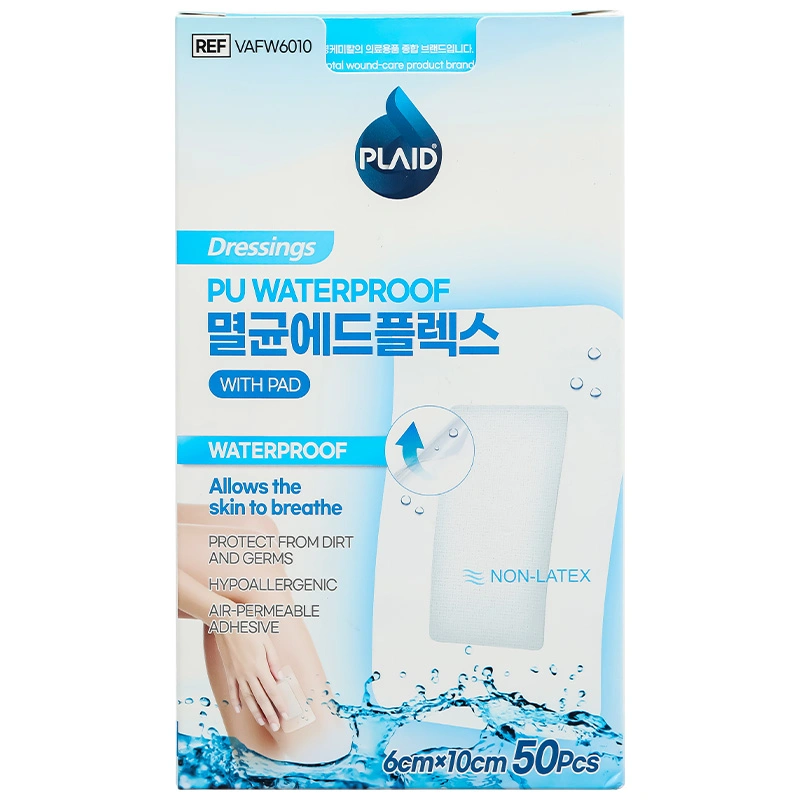 Gạc dán vô trùng không thấm nước Plaid Vafw6010 (6 x 10cm) hộp 50 miếng - 1